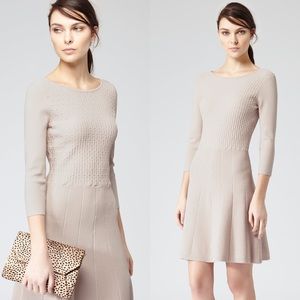Reiss Jambo 3/4 Sleeve Fit & Flare Jersey Dress